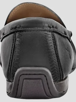 Loafers & Slip-ons-Frye Lewis Leather Moc Toe Venetian Loafers Black