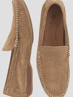 Loafers & Slip-ons-Frye Lewis Suede Moc Toe Venetian Loafers Tan