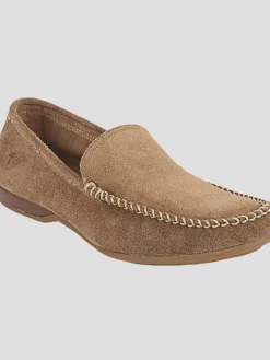 Loafers & Slip-ons-Frye Lewis Suede Moc Toe Venetian Loafers Tan