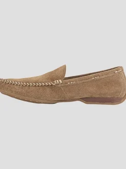 Loafers & Slip-ons-Frye Lewis Suede Moc Toe Venetian Loafers Tan