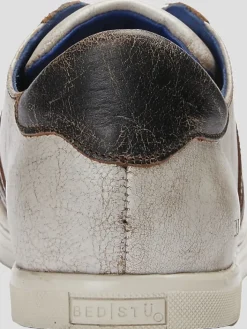 Casual Shoes|Casual Shoes-Bedstu Lighthouse Leather Plain Toe Lace-up Sneakers Black/White