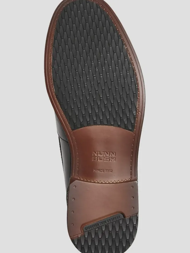 Loafers & Slip-ons-Nunn Bush Lincoln Leather Moc Toe Penny Loafers Black