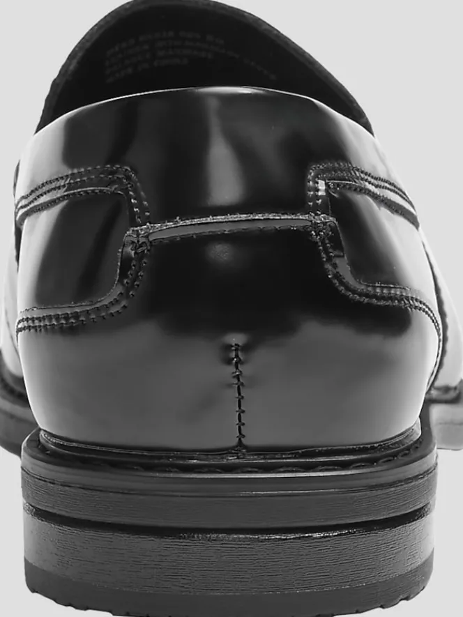 Loafers & Slip-ons-Nunn Bush Lincoln Leather Moc Toe Penny Loafers Black