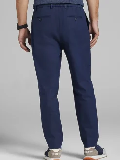 Big & Tall Pants|Casual Shop-Joseph Abboud Linen Herringbone Chino Navy