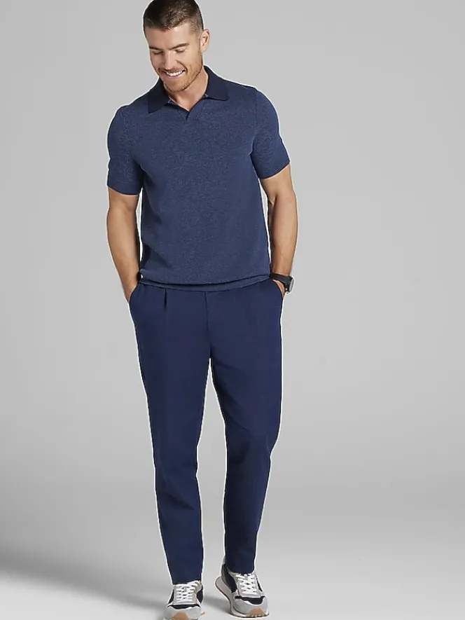 Big & Tall Pants|Casual Shop-Joseph Abboud Linen Herringbone Chino Navy