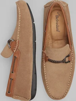 Loafers & Slip-ons|Casual Shoes-Belvedere Louie Suede Bit Driver Black