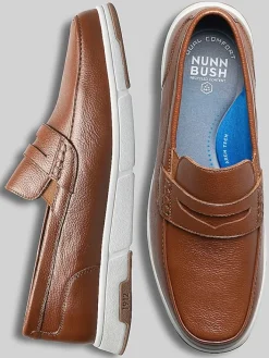 Loafers & Slip-ons-Nunn Bush Luca Moc Toe Penny Loafers Black