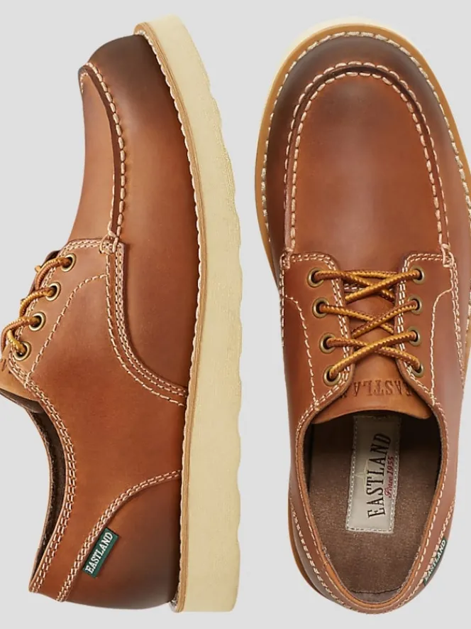 Oxfords|Casual Shoes-Eastland Lumber Down Leather Moc Toe Oxfords Cognac