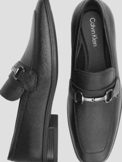 Loafers & Slip-ons-Calvin Klein Malcome Leather Bit Loafers Black