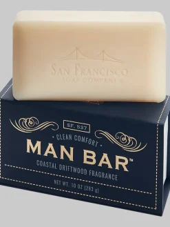 Cologne & Skincare-San Francisco Soap Co. Man Bar Moisturizing Coastal Driftwood Scent   Bar Soap Musk Soap