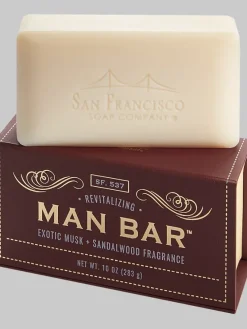 Cologne & Skincare-San Francisco Soap Co. Man Bar Revitalizing Exotic Musk Sandalwood Bar Soap Musk Soap