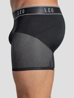 Underwear-Leo By Leonisa Mesh Boxer Briefs, Single-Pack Black