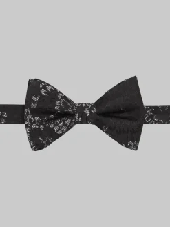 Formal Accessories|Bow Ties-Egara Metallic Dahlia Boxed Pre-Tied Bow Tie Black