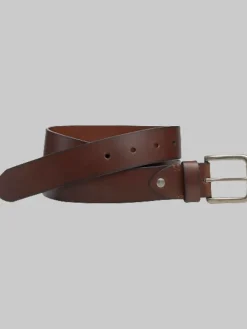 Belts-Johnston &Amp; Murphy Minimalist Leather Belt Dk Brown