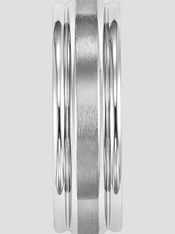 Jewelry|Tie Bars & Cufflinks-Gtx 7mm Round Edge Beveled Stainless Steel Band Gray