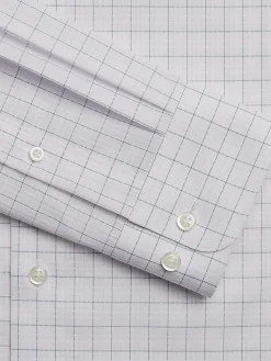 Patterned Dress Shirts|Dress Shirts-Pronto Uomo Modern Fit 100% Cotton Plaid Dress Shirt Blue Fancy