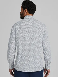 Button Up Shirts|Casual Shirts-Joseph Abboud Modern Fit Button Up Shirt Navy/Tan