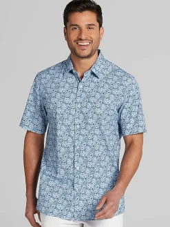 Button Up Shirts-Pronto Uomo Modern Fit Button Up Shirt Blue/Navy