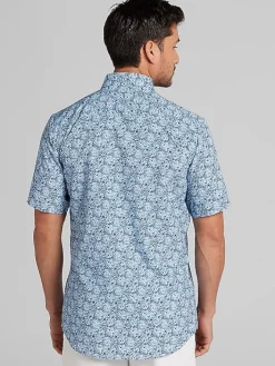 Button Up Shirts-Pronto Uomo Modern Fit Button Up Shirt Blue/Navy