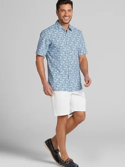 Button Up Shirts-Pronto Uomo Modern Fit Button Up Shirt Blue/Navy