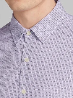 Button Up Shirts|Long Sleeve Button Up Shirts-Pronto Uomo Modern Fit Button Up Shirt Purple/Lt Blue