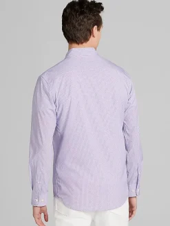 Button Up Shirts|Long Sleeve Button Up Shirts-Pronto Uomo Modern Fit Button Up Shirt Purple/Lt Blue