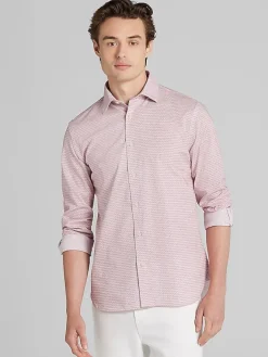 Button Up Shirts|Casual Shirts-Joseph Abboud Modern Fit Button Up Shirt Red