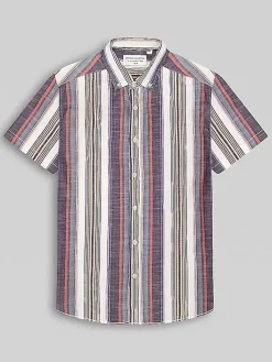 Button Up Shirts|Casual Shirts-Report Collection Modern Fit Button Up Shirt Brown And Bronze