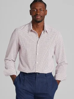 Button Up Shirts|Long Sleeve Button Up Shirts-Pronto Uomo Modern Fit Button Up Shirt Burgundy