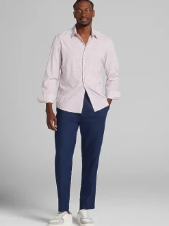 Button Up Shirts|Long Sleeve Button Up Shirts-Pronto Uomo Modern Fit Button Up Shirt Burgundy