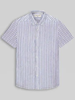 Button Up Shirts|Casual Shirts-Report Collection Modern Fit Button Up Shirt Navy And Blue