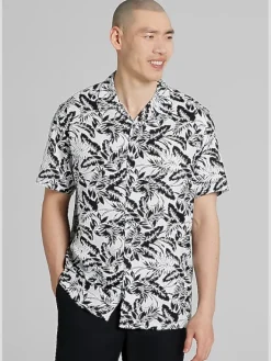 Button Up Shirts|Casual Shirts-Pronto Uomo Modern Fit Button Up Shirt Black