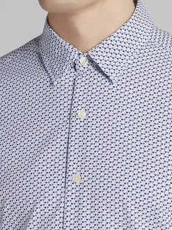 Button Up Shirts|Long Sleeve Button Up Shirts-Pronto Uomo Modern Fit Button Up Shirt Blue/Navy/Purple