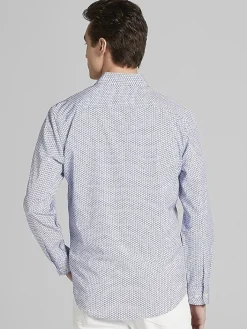 Button Up Shirts|Long Sleeve Button Up Shirts-Pronto Uomo Modern Fit Button Up Shirt Blue/Navy/Purple