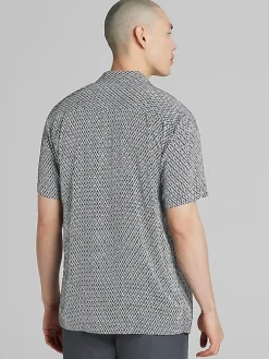 Button Up Shirts|Casual Shirts-Pronto Uomo Modern Fit Camp Shirt Black