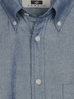 Button Up Shirts|Long Sleeve Button Up Shirts-Joseph Abboud Modern Fit Chambray Button Up Shirt Heather Blue