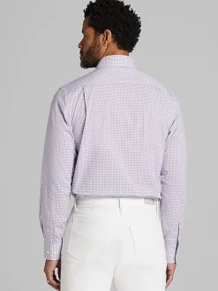 Patterned Dress Shirts|Dress Shirts-Wilke-Rodriguez Modern Fit Check Dress Shirt Purple