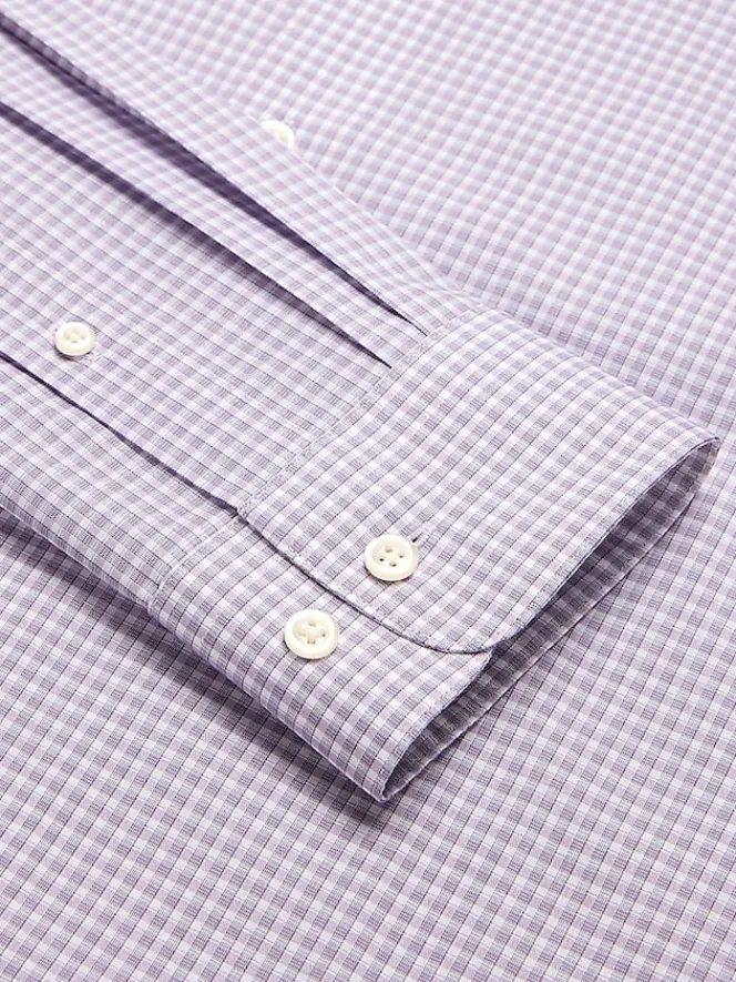 Patterned Dress Shirts|Dress Shirts-Wilke-Rodriguez Modern Fit Check Dress Shirt Purple
