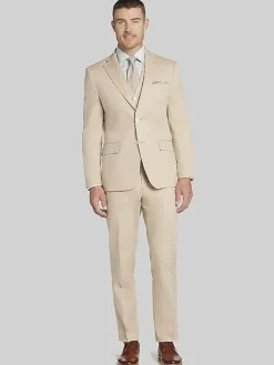 Suit Separates|3-piece Suits-Tommy Hilfiger Modern Fit Cotton Blend Suit Jacket Khaki