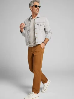 Outerwear-Joseph Abboud Modern Fit Denim Trucker Jacket Grey