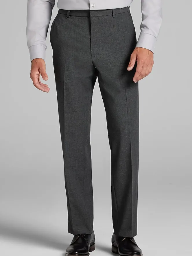 Big & Tall Pants|Dress Pants-Awearness Kenneth Cole Modern Fit Dress Pants Charcoal
