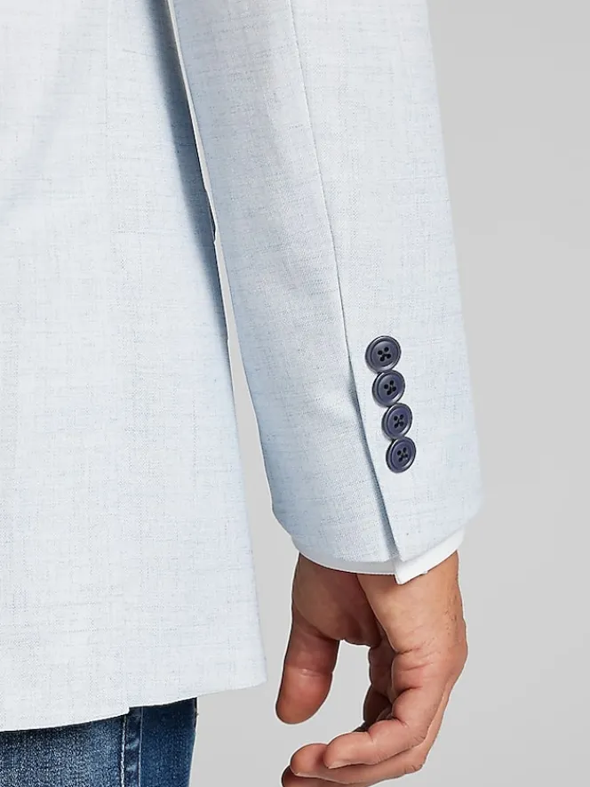 Sport Coats|Sport Coats-Nautica Modern Fit Fancy Tweed Plaid Sport Coat Light Blue