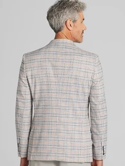 Sport Coats|Sport Coats-Nautica Modern Fit Fancy Tweed Plaid Sport Coat Tan Plaid