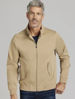 Outerwear-Joseph Abboud Modern Fit Garment Wash Barracuda Jacket Army