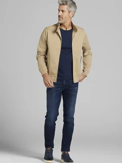 Outerwear-Joseph Abboud Modern Fit Garment Wash Barracuda Jacket Army