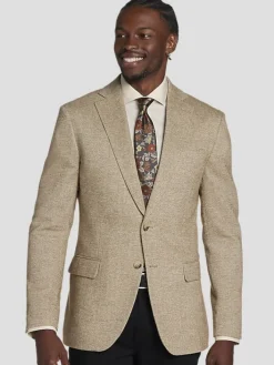 Sport Coats|Sport Coats-Pronto Uomo Modern Fit Herringbone Sport Coat Grey Bone