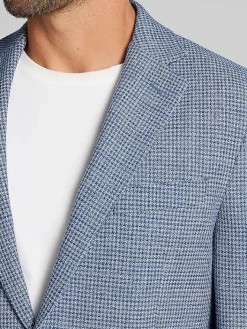 Sport Coats|Sport Coats-Joseph Abboud Modern Fit Houndstooth Sport Coat Blue Houndstooth Check