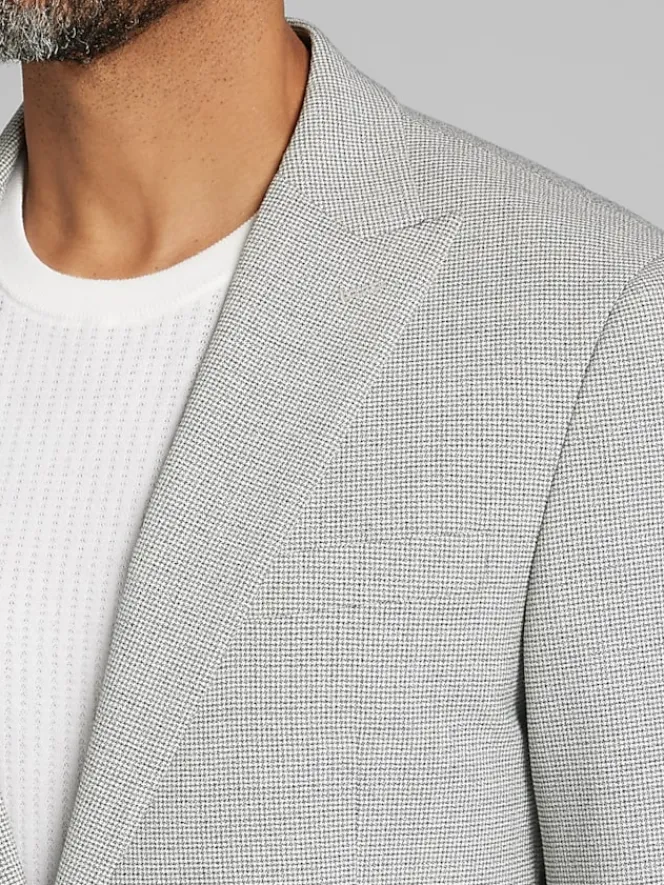 Big & Tall Sport Coats|Casual Shop-Awearness Kenneth Cole Modern Fit Houndstooth Sport Coat Grey/White Houndstooth
