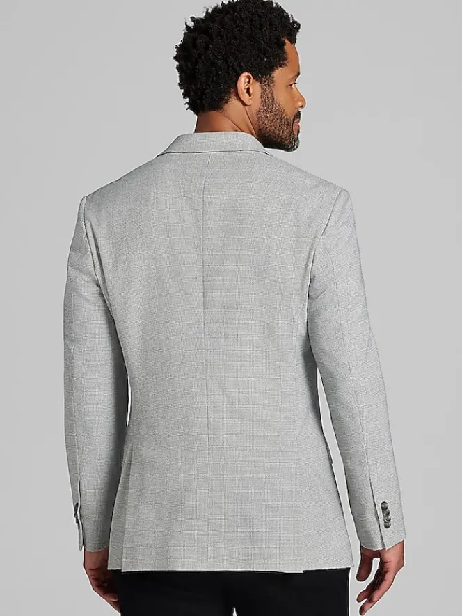 Big & Tall Sport Coats|Casual Shop-Awearness Kenneth Cole Modern Fit Houndstooth Sport Coat Grey/White Houndstooth