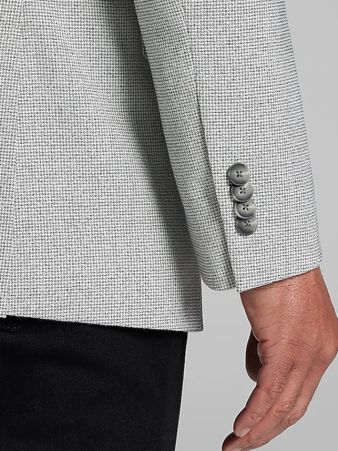 Big & Tall Sport Coats|Casual Shop-Awearness Kenneth Cole Modern Fit Houndstooth Sport Coat Grey/White Houndstooth